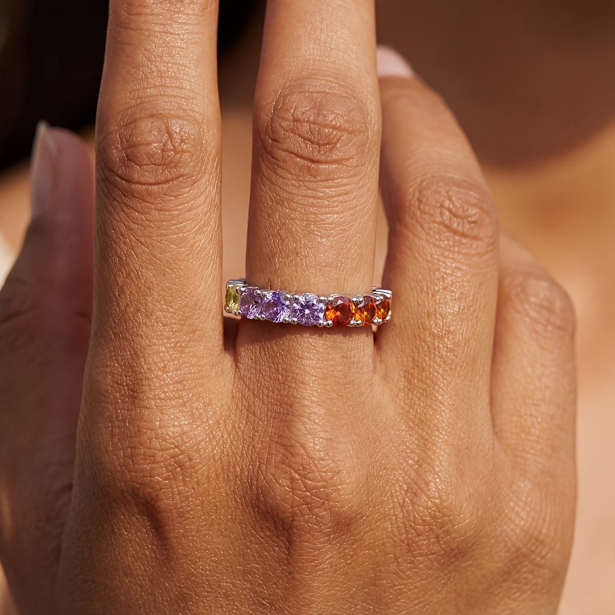 Women's Vintage-Style Full-Circle Ring, Exquisite Elegant Design